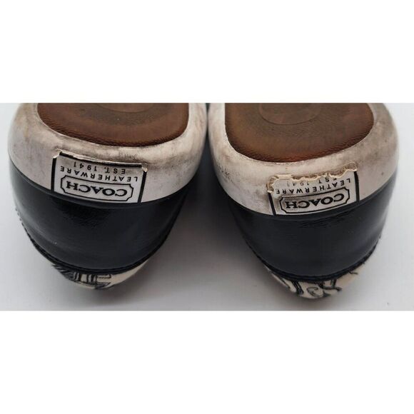 Coach Women's Black & White Canvas Sneakers Size 8 - Picture 6 of 8